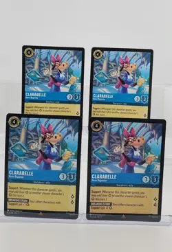 Disney Lorcana Clarabelle - News Reporter 153/204 Archazia's Island Rare 4 Cards - Image 1