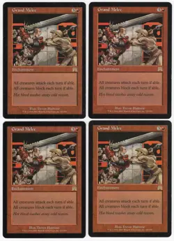 Grand Melee x4 4x 2002 Onslaught PLAYSET Red Rare Enchantment MTG NM AZ2 - Image 1