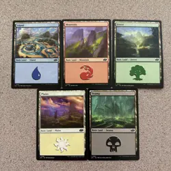 100 Magic the Gathering Basic Lands Lot-20 Plains/Island/Swamp/Mountain/Forest - Image 1