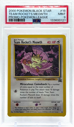 Pokemon Team Rocket's Meowth Promo #18 PSA 9 Mint TCG - Image 1