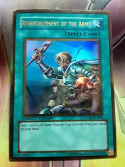 Yugioh Reinforcement of the Army Gold Rare GLD1-EN032 Lightly Played - Image 1
