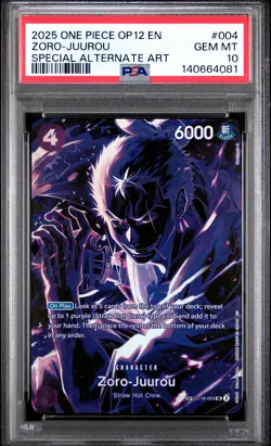 2025 ONE PIECE OP12-LEGACY OF THE MASTER #004 ZORO-JUUROU PSA 10 - Image 1