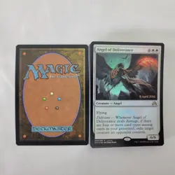 2x MTG FOIL Angel Of Deliverance Launch Promo NM Near Mint Magic the Gathering - Image 2