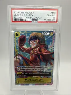 PSA 10 2025 One Piece EN Monkey D. Luffy Illustration Box Vol. 3 109 - Image 1