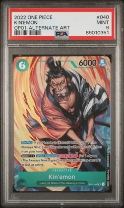 One Piece 2022 OP01 ENG Kin’emon Alt Art #OP01-040 PSA 9 MINT - Image 1