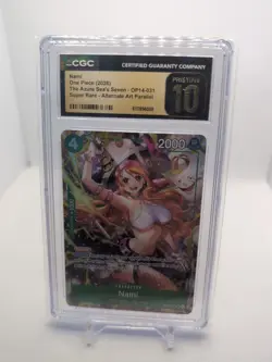 Nami One Piece Super Rare Alternate Art Parallel Foil OP14-031 CGC Pristine 10 - Image 1
