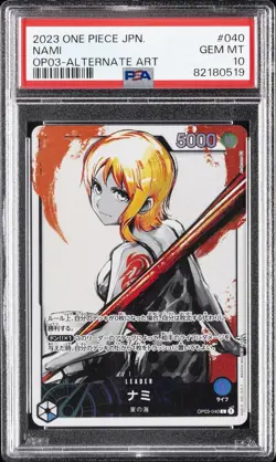 2023 ONE PIECE JAPANESE OP03-PILLARS OF STRENGTH ALTERNATE ART #040 NAMI PSA 10 - Image 1