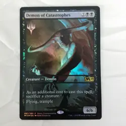 MTG Demon of Catastrophes M19 Store Championship Foil Promo NM Near Mint Magic - Image 1