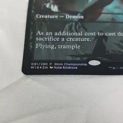 MTG Demon of Catastrophes M19 Store Championship Foil Promo NM Near Mint Magic - Image 3