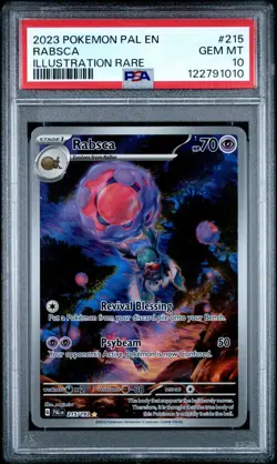 2023 POKEMON PAL EN-PALDEA EVOLVED ILLUSTRATION RARE #215 RABSCA PSA 10 - Image 1