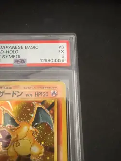1996 Pokemon Kaidari Charizard Holo No Rarity Japanese Base Set Old Back PSA 5 - Image 3