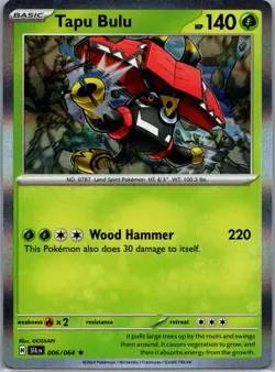 Pokemon TCG - Tapu Bulu - Rare SV: Shrouded Fable 006/064 NM - Image 1