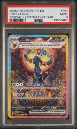 2025 POKEMON PRE EN-PRISMATIC EVOLUTIONS #161 UMBREON EX PSA 9 - Image 1
