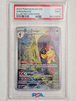PSA Mint 9 ARMAROUGE #203 IR 2023 POKEMON SVI EN-SCARLET & VIOLET - Image 1