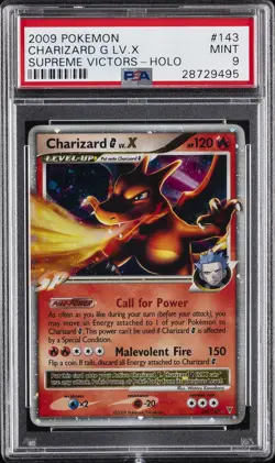 2009 POKEMON PLATINUM SUPREME VICTORS #143 CHARIZARD G LV.X-HOLO PSA 9 - Image 1