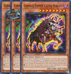 Yugioh! 3x Gimmick Puppet Cattle Scream MP25-EN381 Common 1st Ed NM - Image 1