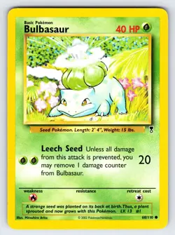 Bulbasaur 68/110 Legendary Collection Pokemon Card TCG WOTC Vintage Common - VLP - Image 1