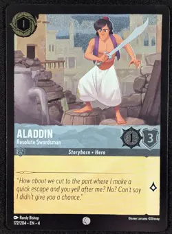 Aladdin Resolute Swordsman Disney Lorcana Foil Ursula's Return Card 172/204 (NM) - Image 1
