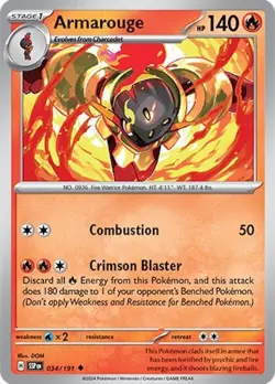 Armarouge 034/191 | Surging Sparks | Uncommon Non Holo NM Pokemon Card - Image 1