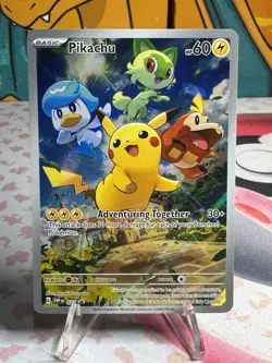 Pokemon Pikachu TCG Scarlet & Violet Black Star Promo Holo Card SVP 027 - Image 1