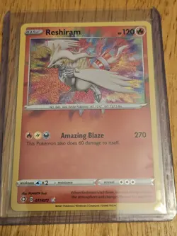 Pokemon TCG Reshiram Shining Fates Holo Card 017/072 Amazing Rare - Image 1