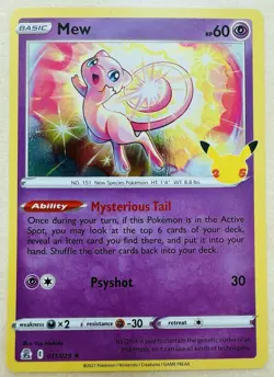 Mew 011/025 - 2021 Celebrations 25th Anniversary Holo Rare Pokemon TCG Card NM - Image 1