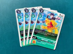 Agumon BT11-046 Playset Dimensional Phase Digimon Card Game x4 - Image 1