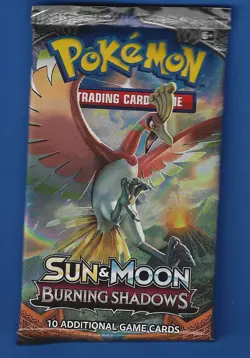 Pokemon "Burning Shadows" 10-Card Sealed Booster Pack (Ho-Oh) X1 - Image 1