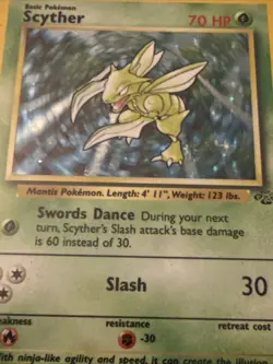 SCYTHER 10/64 Holo Rare Jungle Set Unlimited 1999 - Pokemon Card WOTC - Image 2