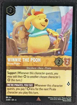 Winnie the Pooh Hunny Pirate Disney Lorcana Foil Azurite Sea Card 3/204 (NM) - Image 1