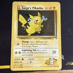 Lt. Surge’s Pikachu 81/132 | Gym Heroes | Non Holo Pokemon Card LP - Image 1