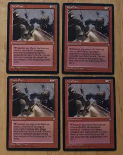 MTG 4x Rare Red Enchantment TOTAL WAR - Image 1