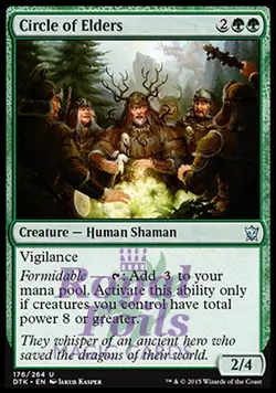 Circle of Elders 2x FOIL DTK MTG Dragons of Tarkir Uncommon MINT green - Image 1