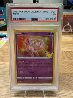 PSA 7 Celebrations Mew 011 2021 Pokemon English Graded Slab Card - Image 1