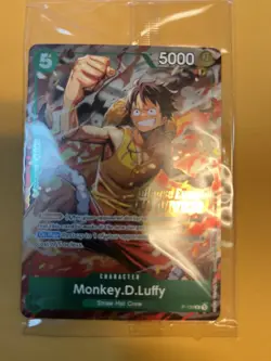 One Piece TCG P-135 Monkey.D.Luffy OP16 Pre Release Winner Card - Image 1