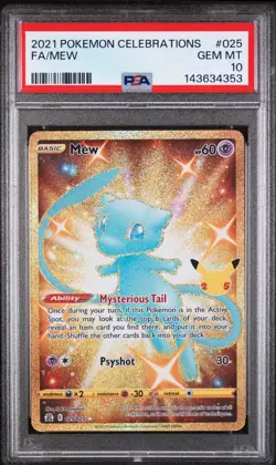 Mew 025/025 PSA 10 2021 Pokemon SWSH Celebrations 25th Anniversary - Image 1