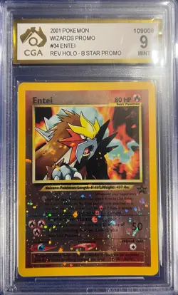 ENTEI Black Star Promo REVERSE HOLO #34 Pokemon WOTC tcg Graded CGA 9 MINT ! - Image 1