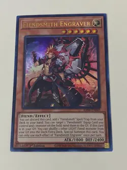 Yugioh Fiendsmith Engraver x 3 - 1st Edition Ultra Rare NM - Free Holo Card - B - Image 3