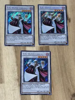 Yugioh Yu-Gi-Oh TCG 3x T.G Hyper Librarian LC5D-EN211 1st Ed Secret Rare Foil NM - Image 1