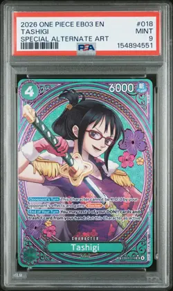 PSA 9 Tashigi (SP) EB03-018 Extra Booster: One Piece Heroines Edition Foil - Image 1