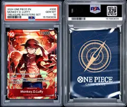 2024 One Piece EN Monkey D. Luffy ST10-006 SR Treasure Boosters Set PSA 10 - Image 3