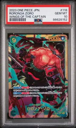 2023 One Piece Japanese Op06-Wings Of The Captain #118 Roronoa Zoro PSA 10 - Image 1