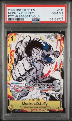 2025 ONE PIECE OP10-111 PREMIUM CARD COLLECTION VOL 1 MONKEY D LUFFY PSA 10 - Image 1