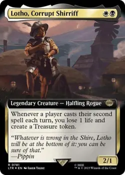 Lotho, Corrupt Shirriff (Extended Art) (Surge Foil) -Foil Near Mint MTG - Image 1