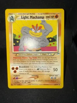 Pokemon TCG Light Machamp Neo Destiny Card 25/105 Unlimited Rare LP+ - Image 1