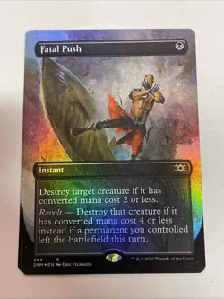 MTG Borderless Foil Fatal Push Double Masters #343 Rare - Image 1