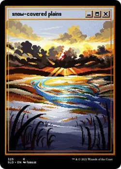 Snow-Covered Plains (PixelSnowLands.jpg) (Foil Etched) -Foil Near Mint MTG - Image 1