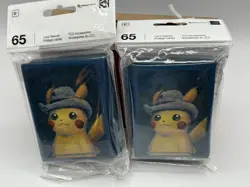 Pokemon Center × Van Gogh Museum: Pikachu With Grey Felt Hat Card Sleeves - 2 Pk - Image 1