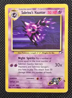 Pokemon TCG Sabrina's Haunter 58/132 Gym Heroes Unlimited Uncommon Non-Holo Card - Image 1