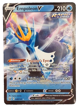 EMPOLEON V HP 210 RAPID STRIKE 040/ 163 SHINY FOIL 2021 POKEMON TRADING CARD - Image 1